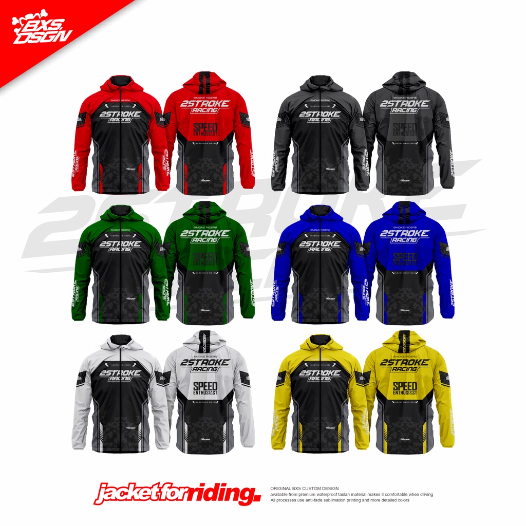 PROMO JAKET 2 STROKE RACING PREMIUM JACKET MOTOR WATERPROOF 2STROKE RACING SUZUKI YAMAHA KAWASAKI