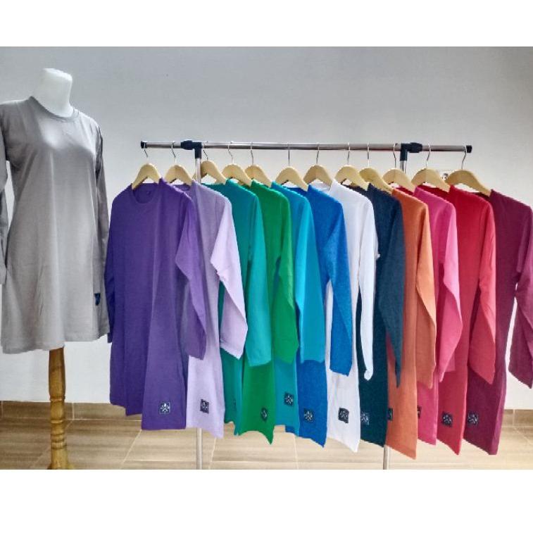 PALING LARIS Kaos Polos Muslimah size L Hijabers Tunik bisa untuk olah raga harian gowes jalan