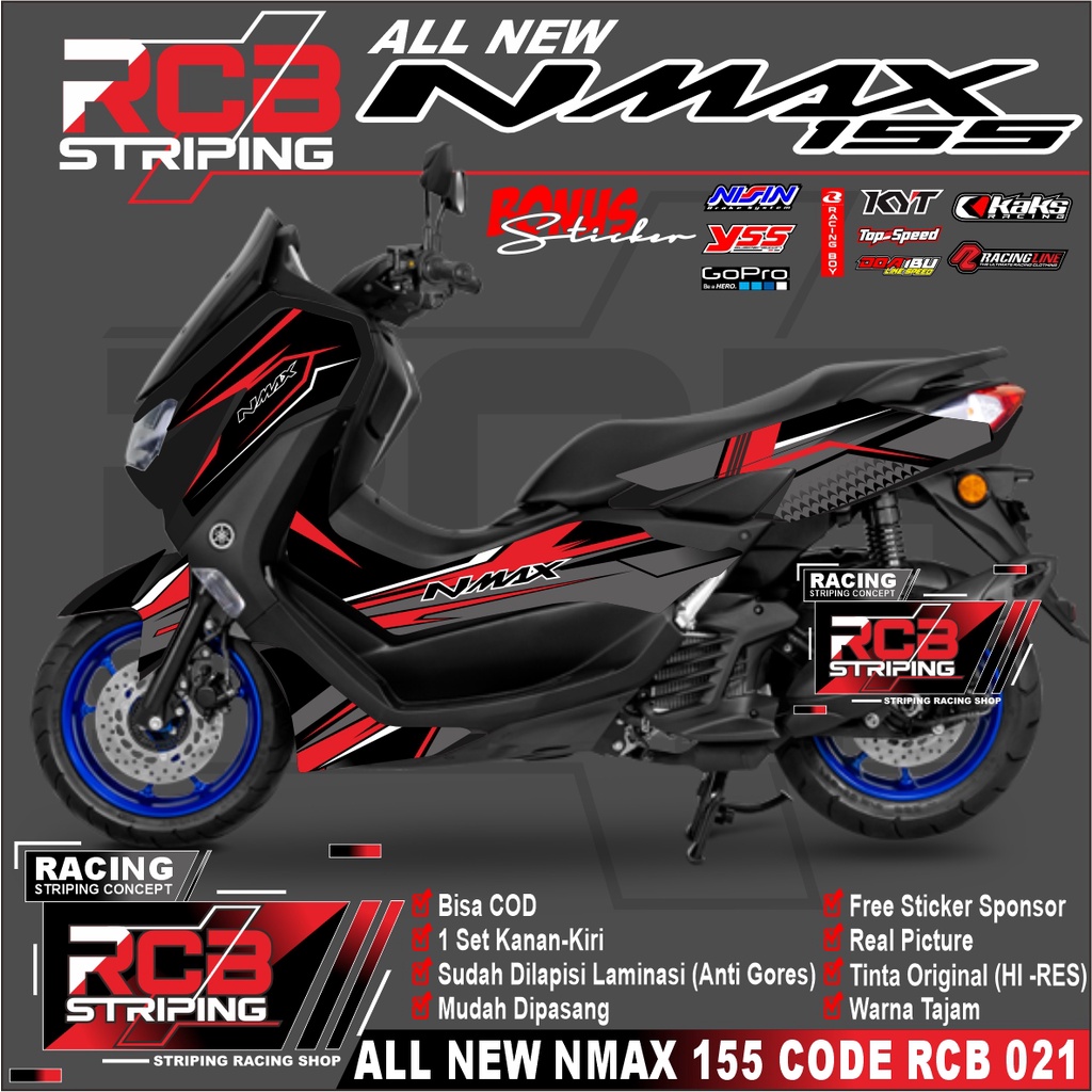 [BISA COD] Striping Variasi New Nmax 2020 2021 stiker Nmax 2020 - 2021 /2020 2021 2022 2023 RCB 021