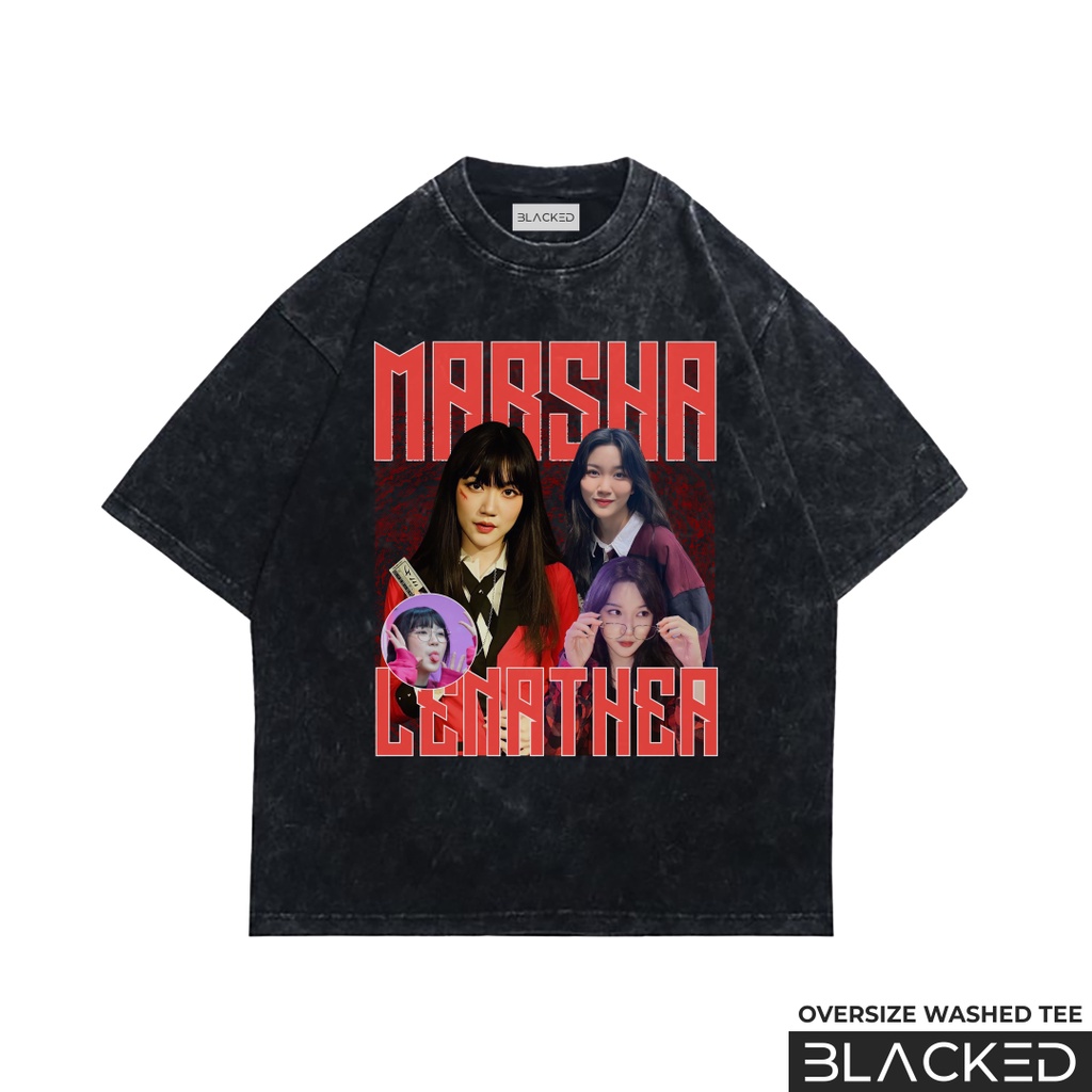 KAOS JKT48 MARSHA LENATHEA OVERSIZE / STONEWASH / OVERSIZED WASHED TEES / BAJU OVER SIZE JKT48