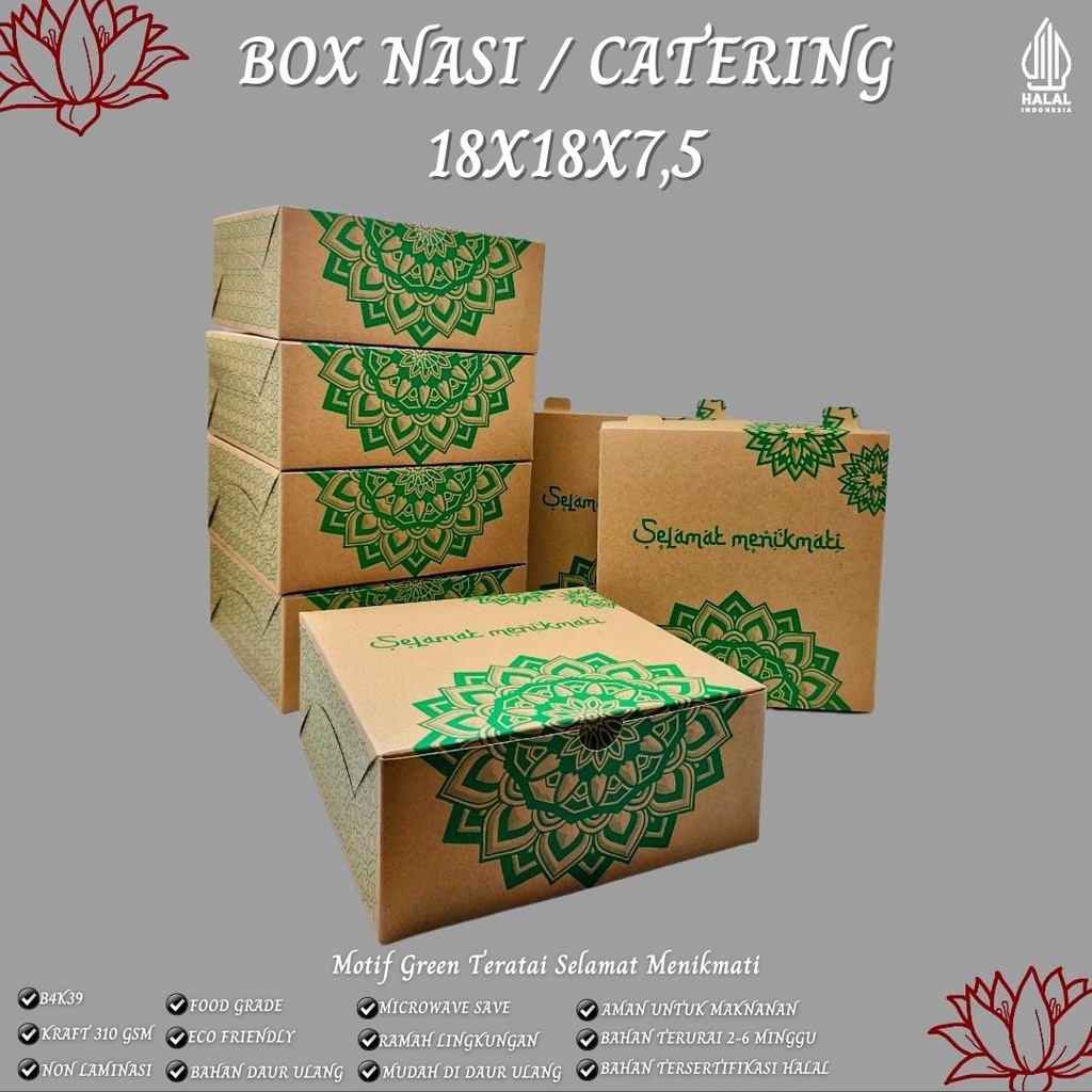 Box Catering Dus 18x18 Motif Dus 18x18 (B4K39-Non Laminasi)