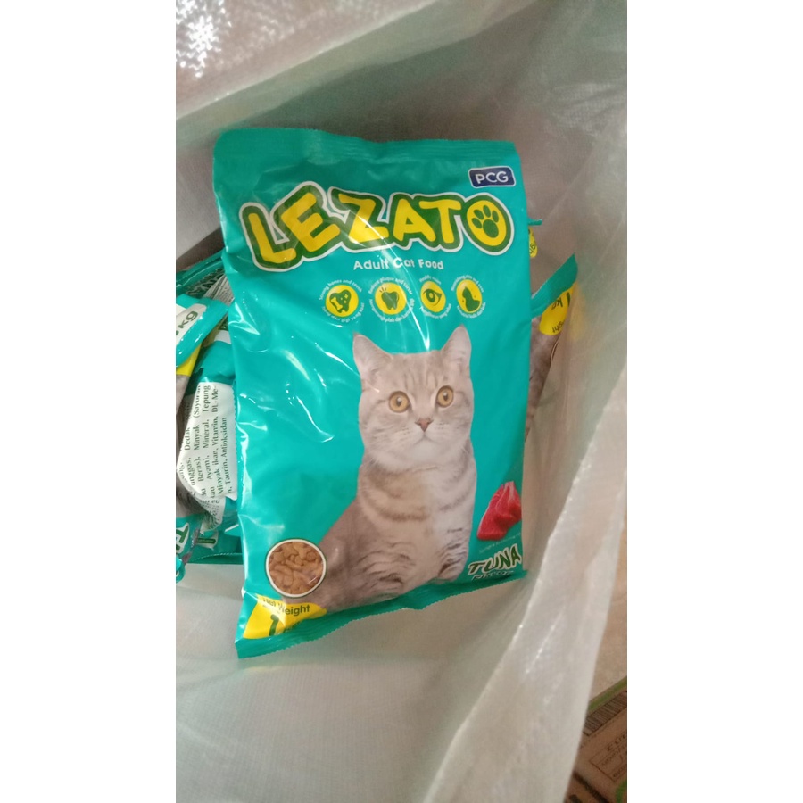 Makanan kucing LEZATO Yummy Cat Food Tuna 1 kg Makanan kering