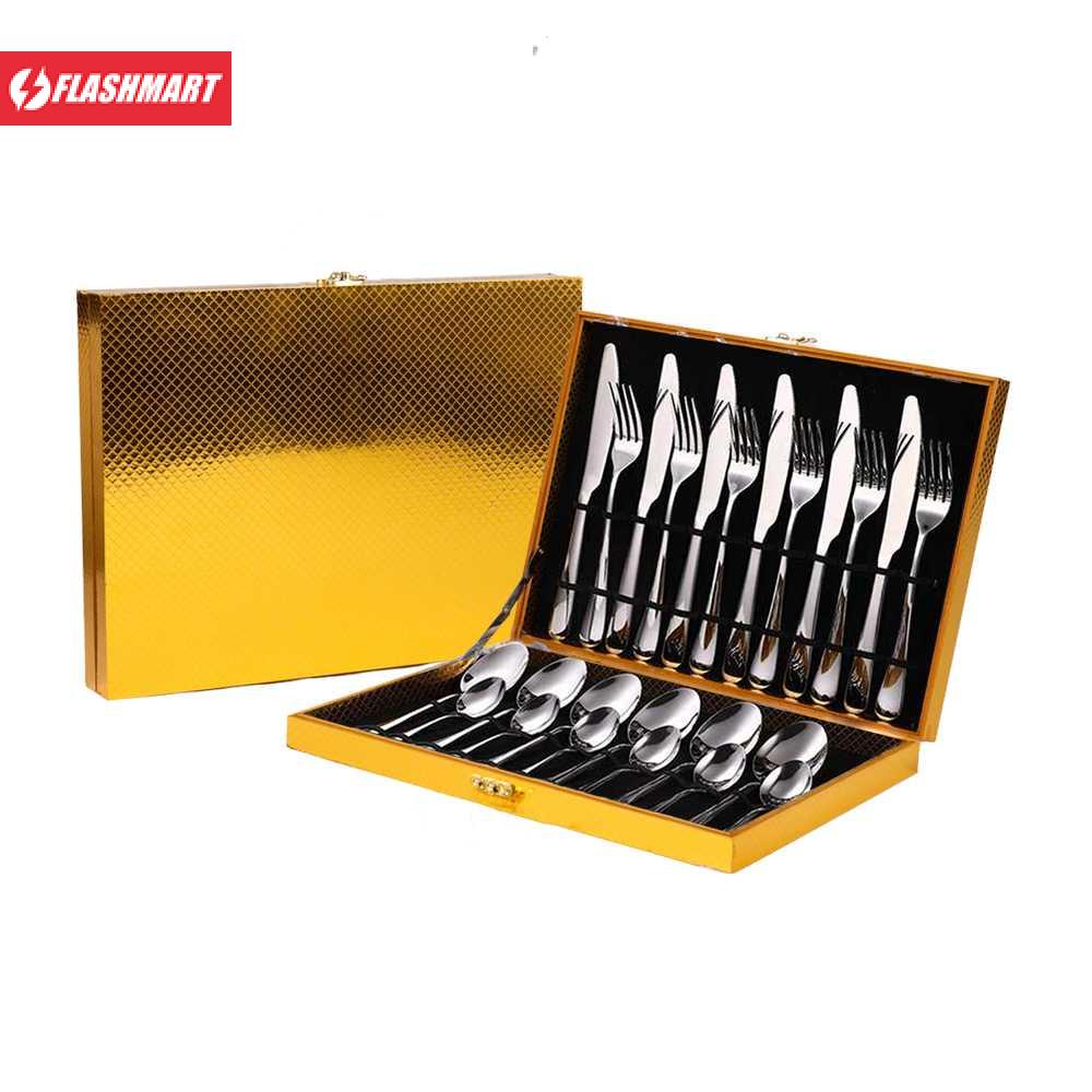 Flashmart Elegant Life Set Perlengkapan Makan Sendok Garpu Pisau 24PCS - JA24