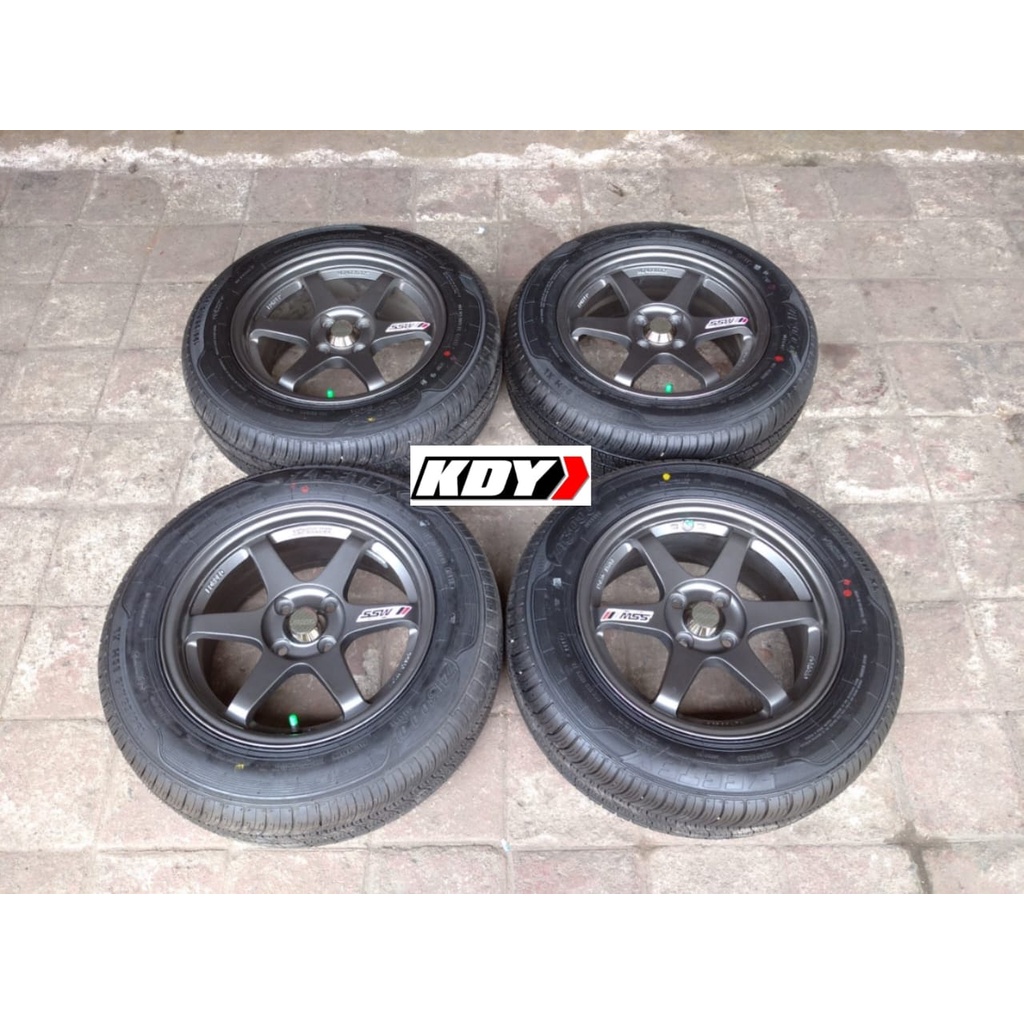 VELG RACING BEKAS MURAH MODEL JDM TE37 RING 15 + BAN 195 65 R15 JAZZ CITY MOBILIO SWIFT