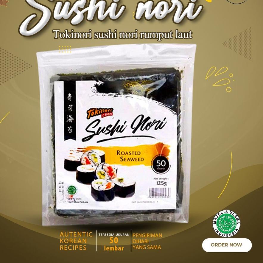 

✻ Tokinori 50 Set Halal Sushi/Kimbab 50 Lembar Rumput Laut Sushi Kimbab ♕