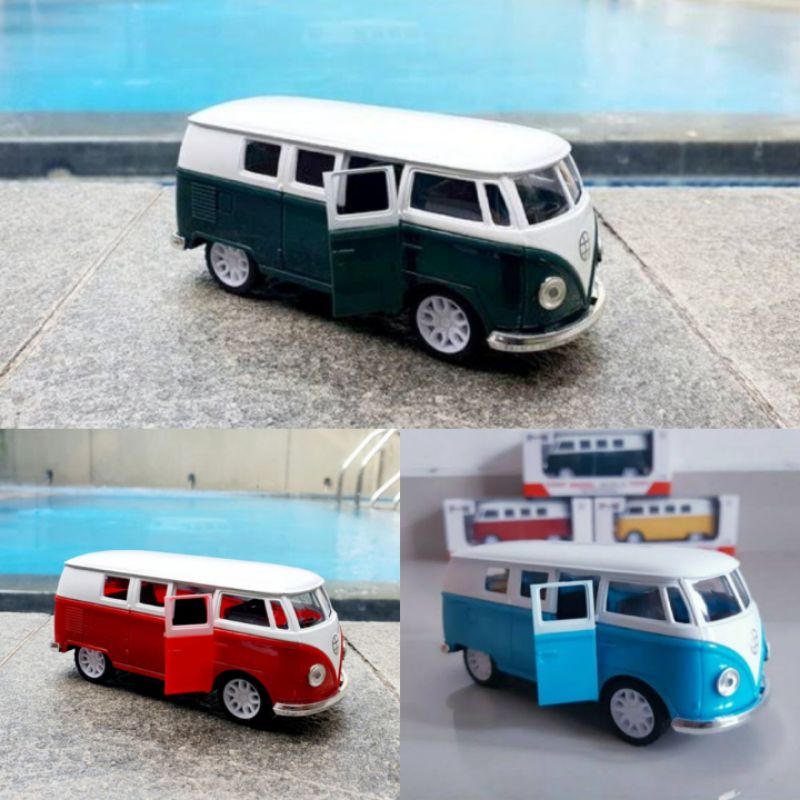 Diecast miniatur mobil VW clasic besi buka pintu fullback