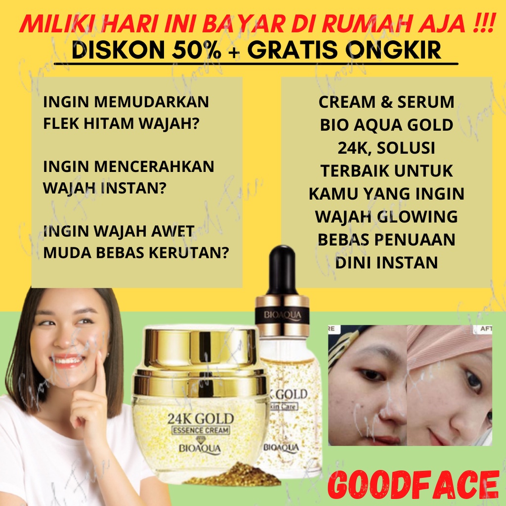 SKINCARE GLOWING BIOAQUA PAKET 2IN1 SERUM DAN CREAM BIOAQUA SERUM DAN ESSENCE CREAM