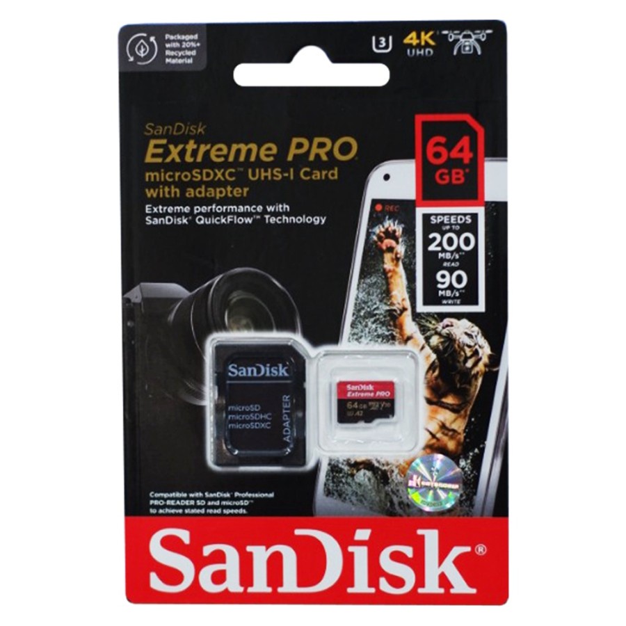 SanDisk Extreme Pro A2 Micro SD / MicroSD Card 64Gb Up To 200MBps