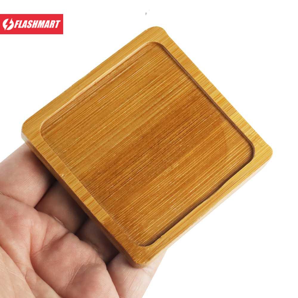 Flashmart Alas Tatakan Pot Tanaman Dekorasi Minimalis Bamboo Tray Persegi - EQF301