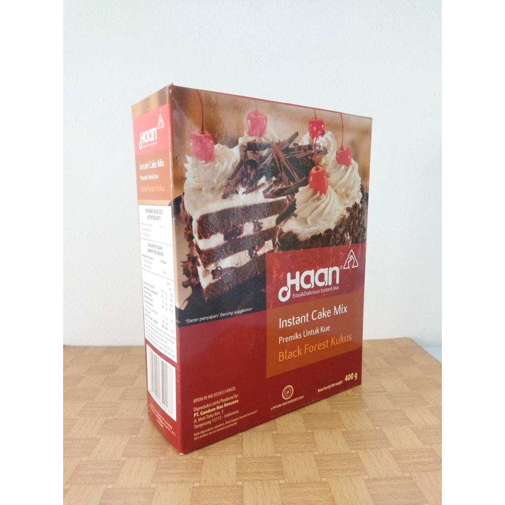 

Haan Instant Cake Mix Black Forest Kukus 400 Gram - Blackforest (BPOM RI)
