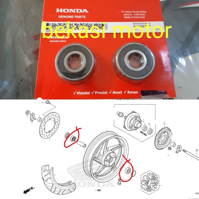 BEARING VELG RODA BELAKANG HONDA CBR 150 CB 150 150R VERZA NEW MEGAPRO