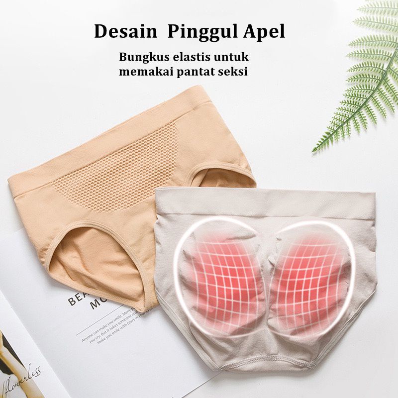 Celana Dalam Highwaist Wanita Brief Seamless Elastis