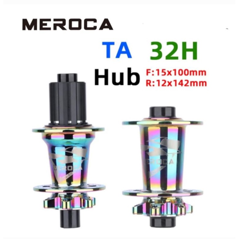 Meroca Hub Freehub TA Thru Axle Hub Sepeda 5+2 Bearing 6 Pawl 32 Hole Colorful