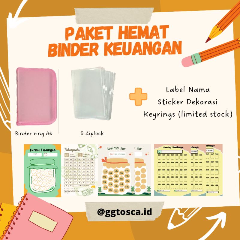 

Binder Keuangan / Binder A6 / Binder Saving Challenge / Paket Hemat Binder Keuangan