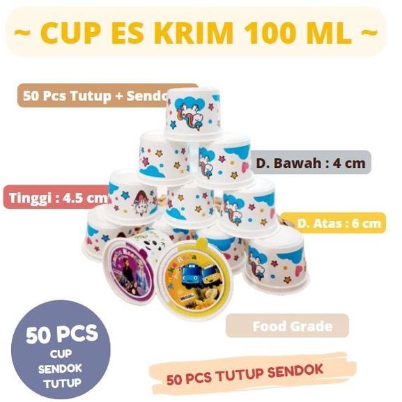 Open DS] paket es krim cup - CUP ICE CREAM PLASTIK MOTIF - cup ice c