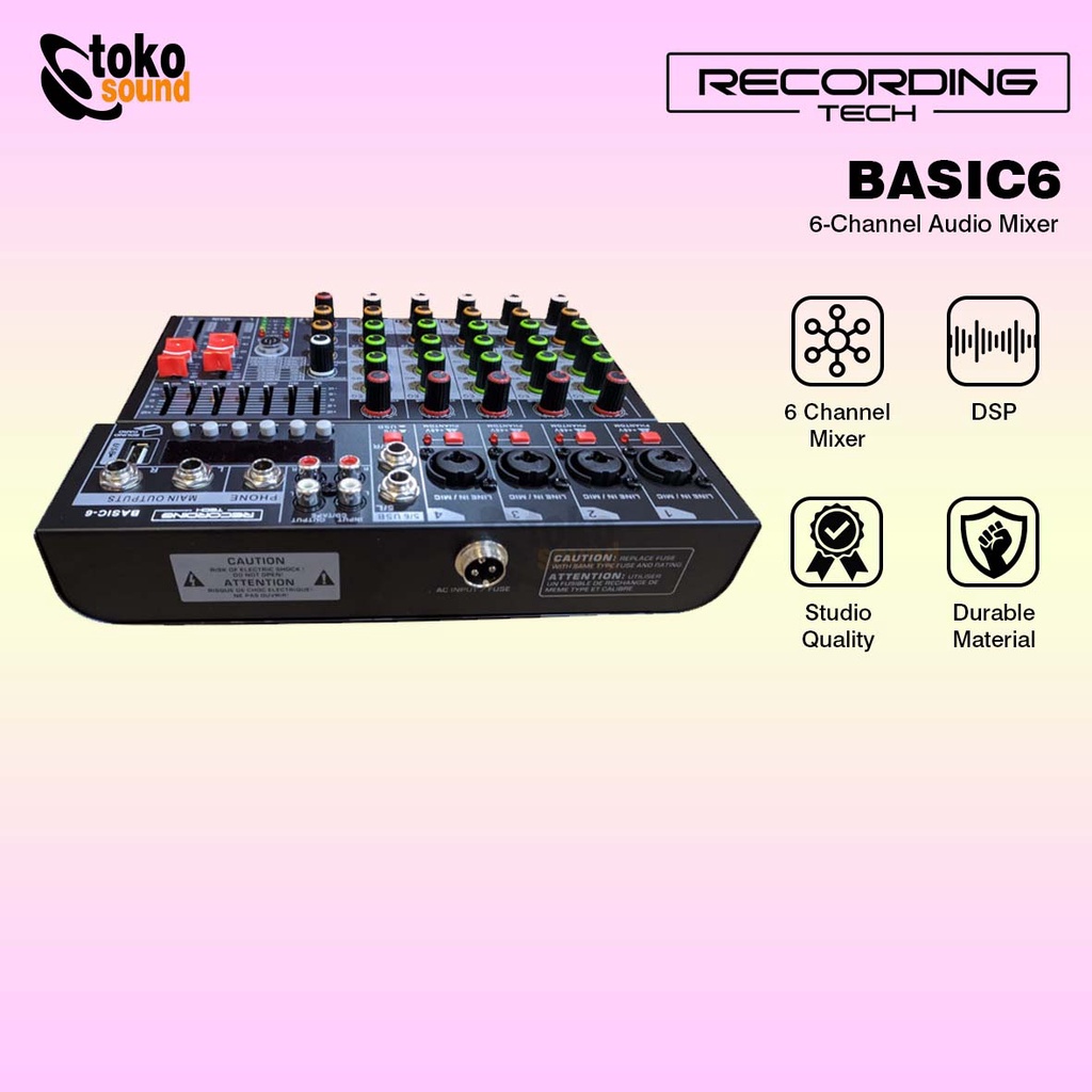 Recording Tech BASIC 6 Mixing Console Audio MIxer 6 Channel