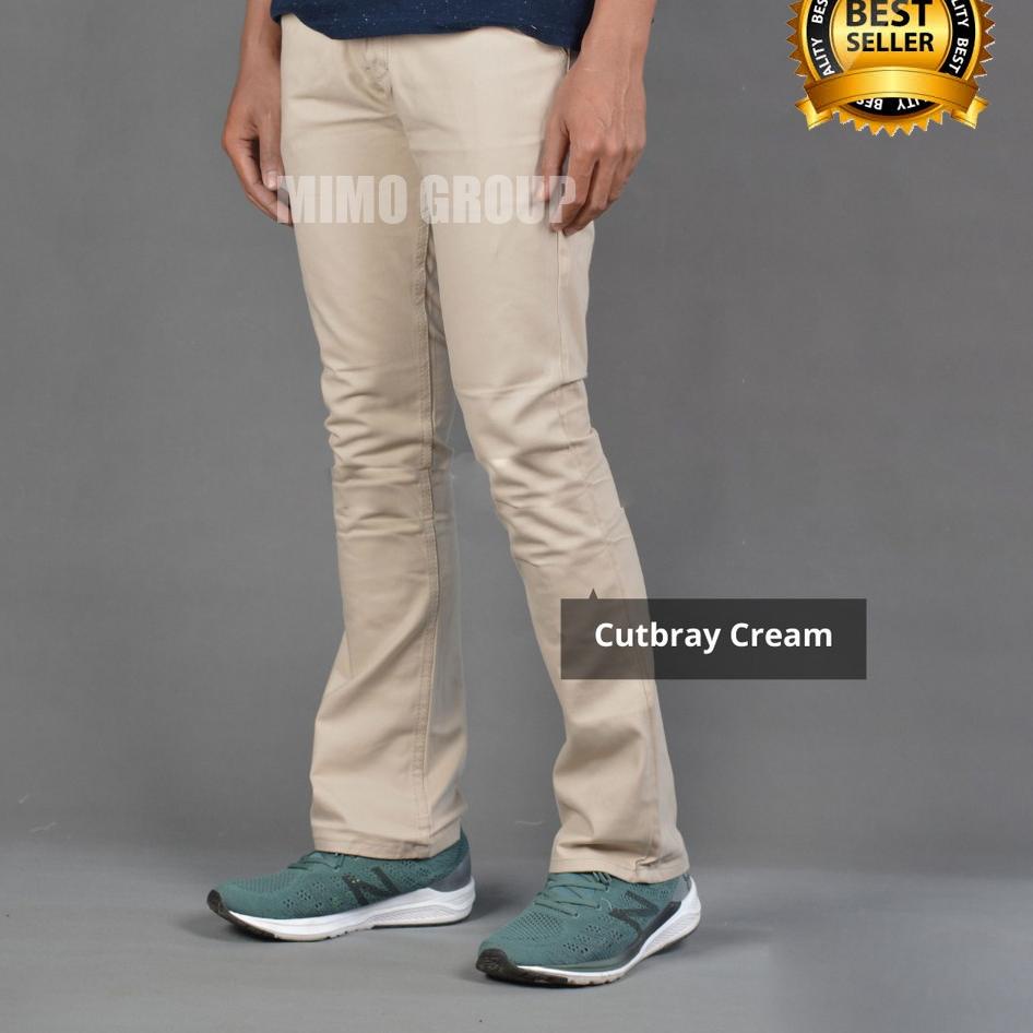 Grosir Favorit Celana Cino Pria Cutbray Panjang  Bahan Katun Twill Import Size 27/38 Jumbo Calana Pa