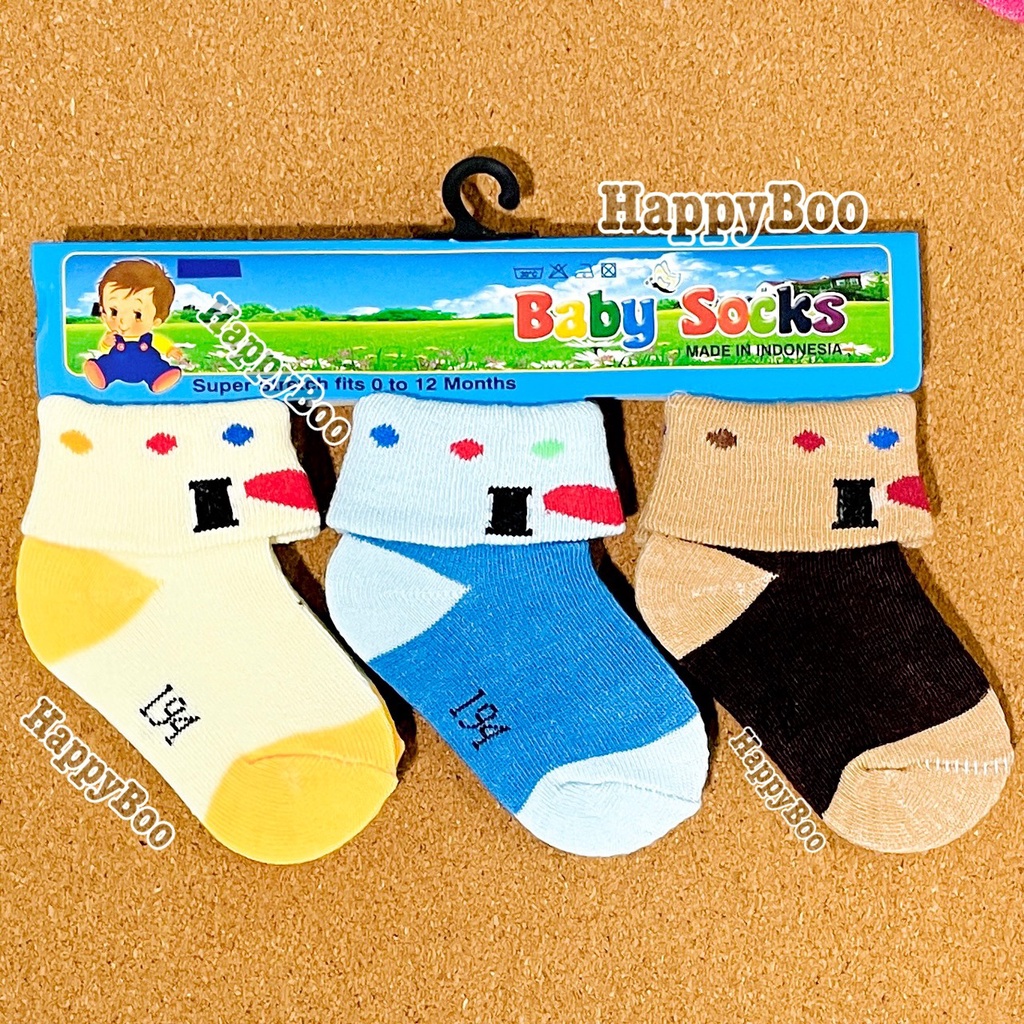 kaos kaki kaus kaki bayi baby socks set 3 pasang lipat