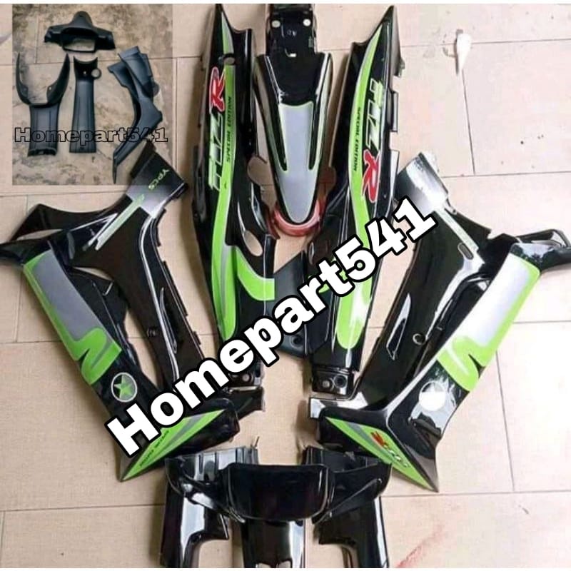 FULL SET BODY KASAR BODY HALUS YAMAHA FIZR FIZ R SET STRIPING CALTEX FULL HITAM