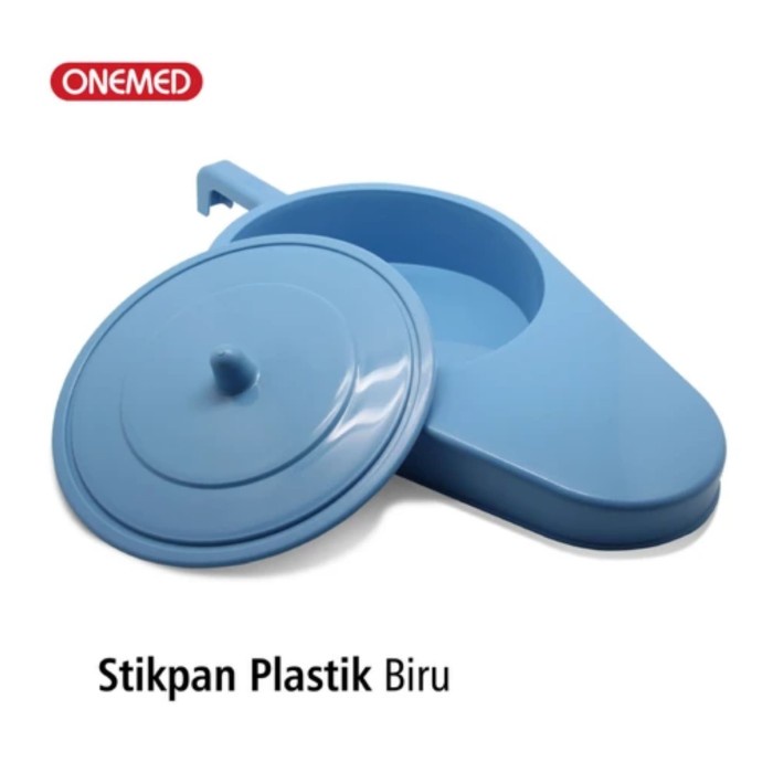 Pispot Sodok Plastik ONEMED / Stickpan plastik biru Untuk BAB BAK