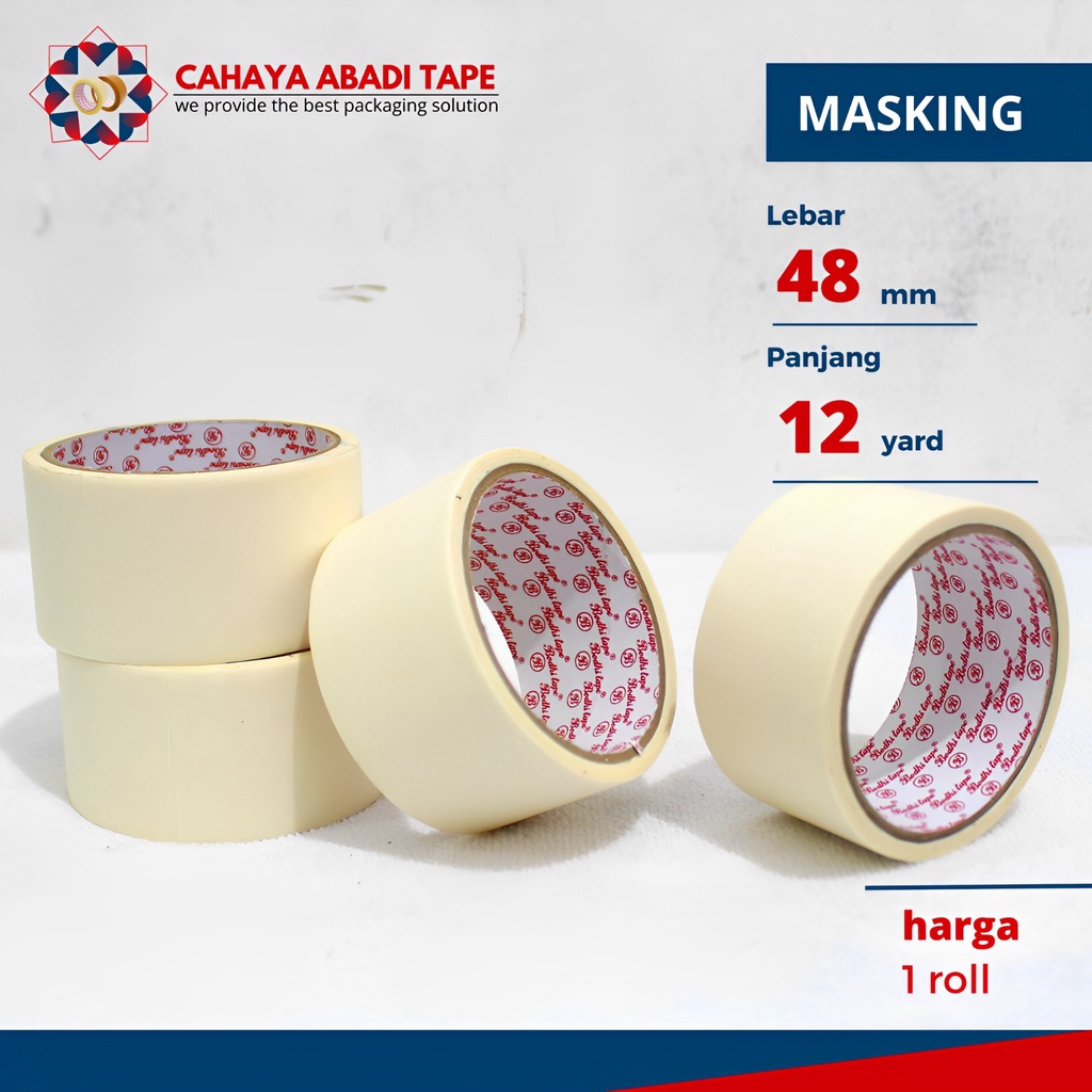 

LAKBAN KERTAS/MASKING BODHI TAPE 48MM X 12 YARD # PER PCS #