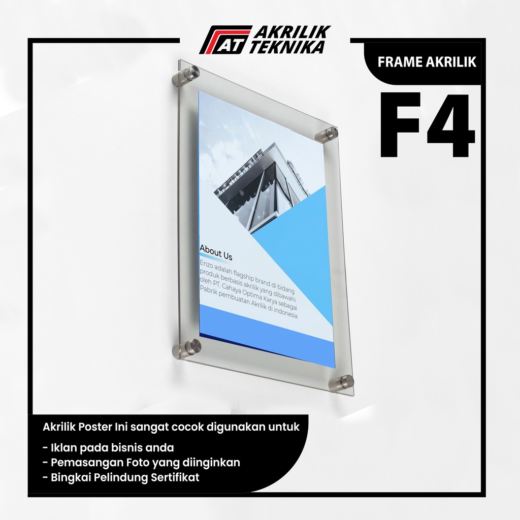 Frame Bingkai Display Poster Akrilik Menu Dinding - Ukuran F4