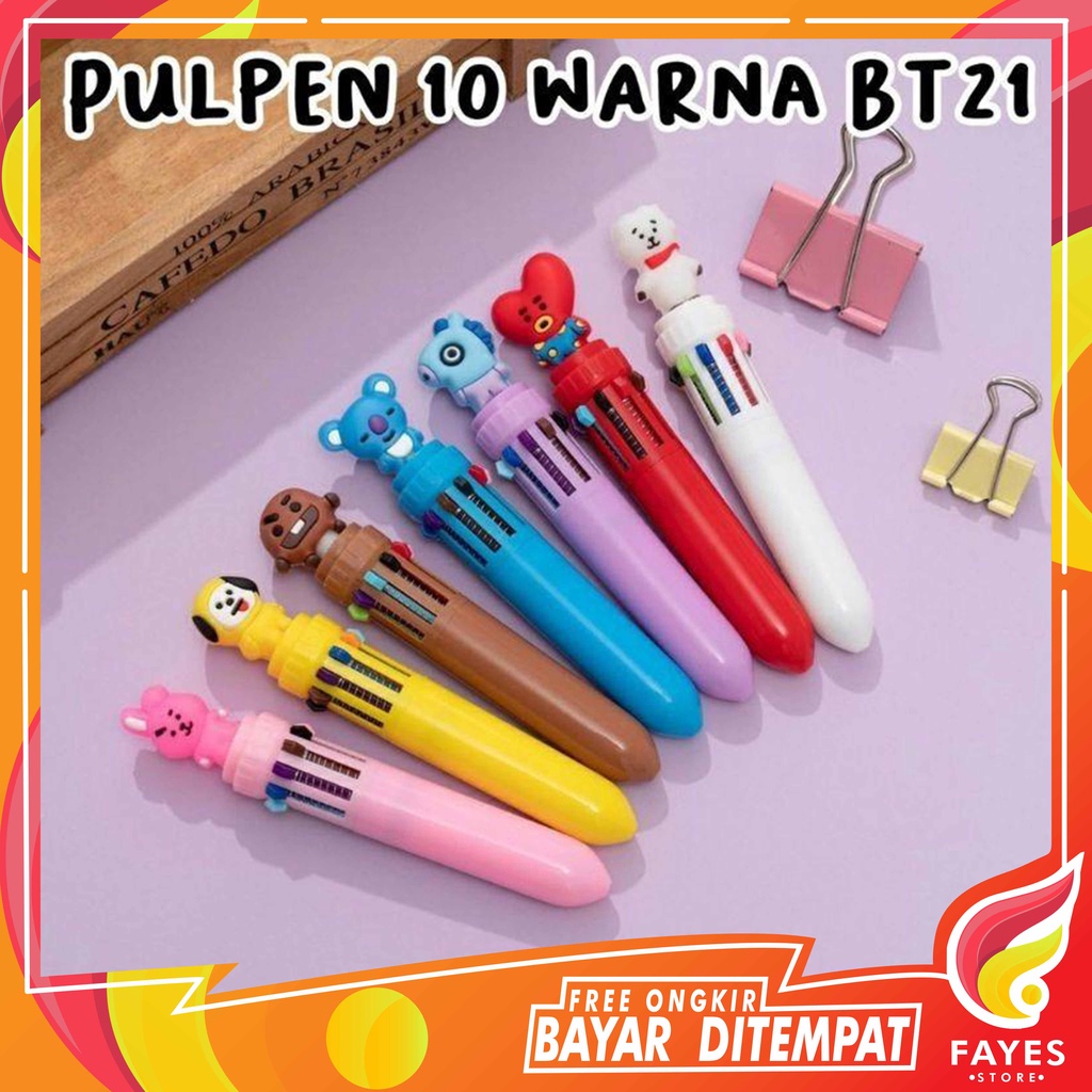 

FAYES COD Pena 1 in 10 Warna Karakter / Pulpen Mekanik Gel Korea / Pen Alat tulis Sekolah U145