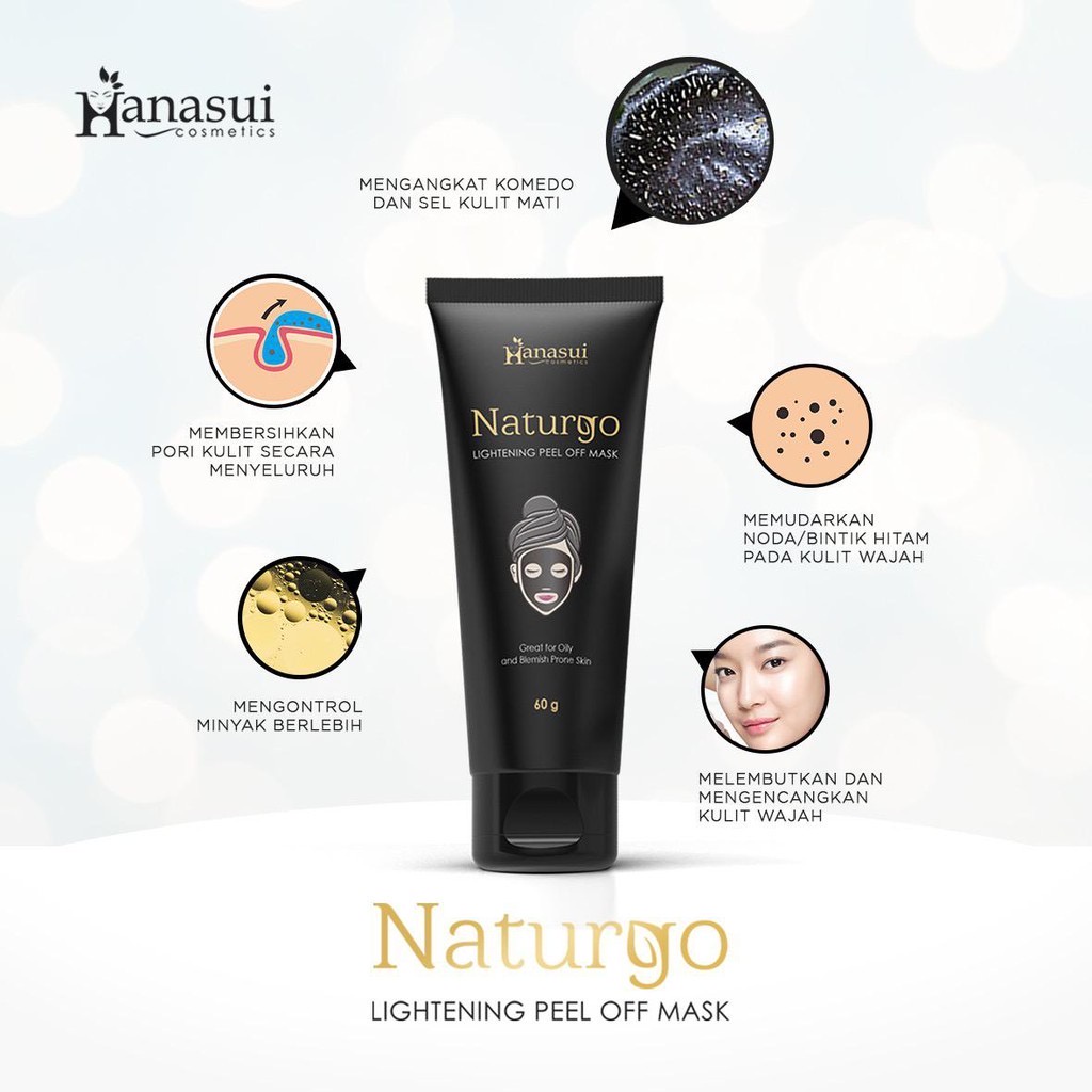 Hanasui Naturgo Lightening Peel Off Mask 60gr BPOM