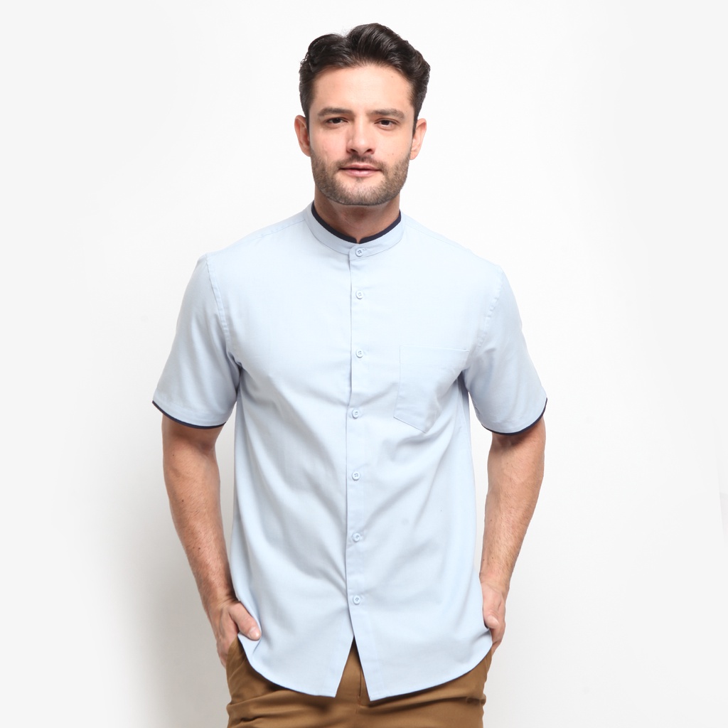 AMK Baju Koko Lengan Pendek KK Azam S/s Blue