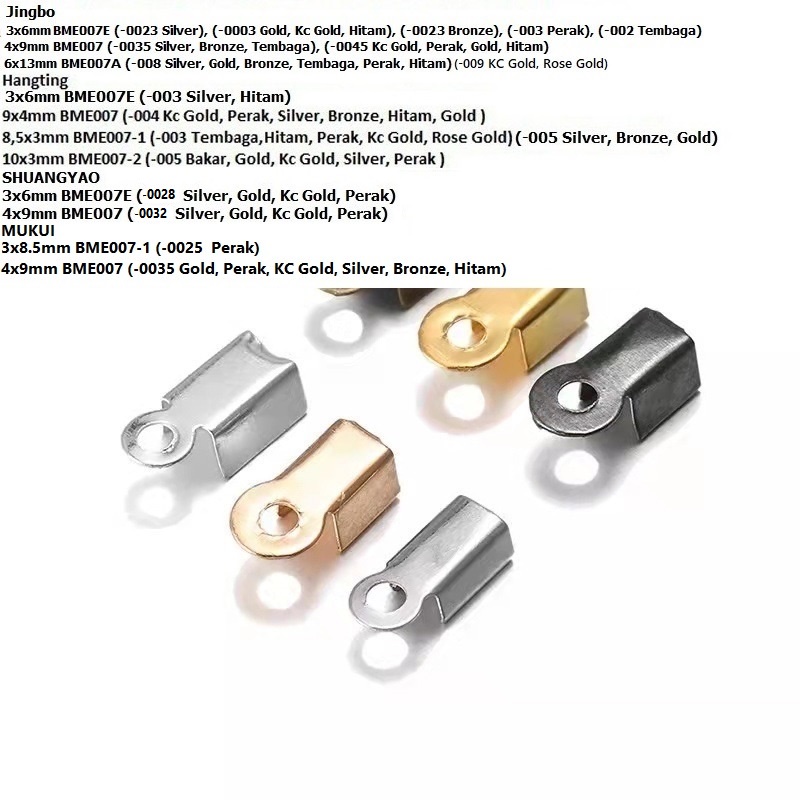 Penjepit Bulu/Tali Uk 3x6mm-6x13mm Harga/5000-10.000pc