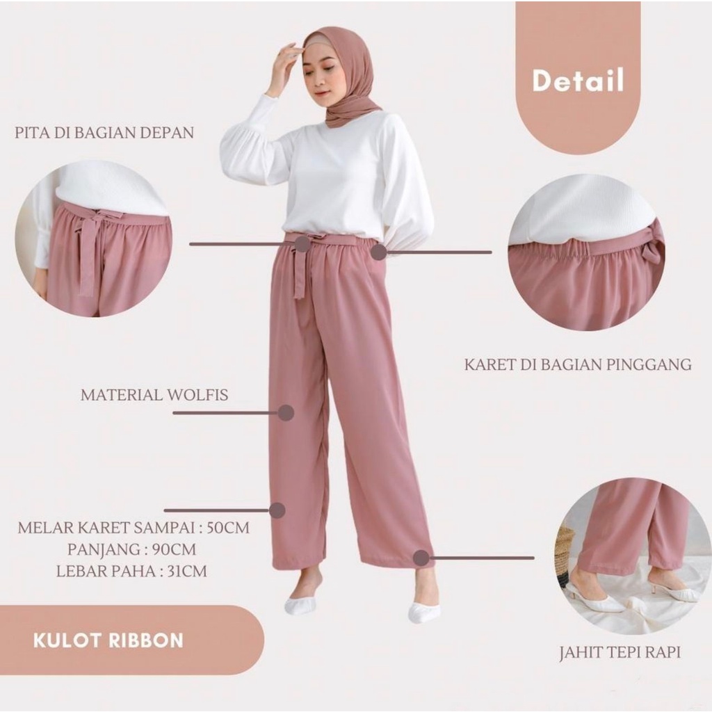 CELANA KULOT RIBBON WOLFIS PALING TERMURAH/CELANA KULOT TALI PITA