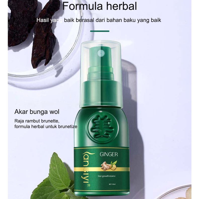 Ginge Hair Growth Essence HAIR TREATMENT Penumbuh Pemanjang Esensi Semprotan jahe 30ml Botak Rontok germinal rambut Perawatan Anti-ketombe pertumbuhan rambut cepat