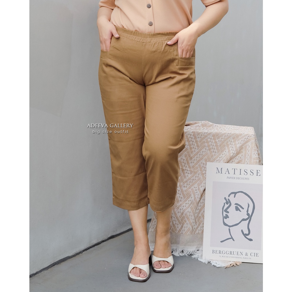 ADEEVA Anya Pants Jumbo Celana 7/8 Korean Wanita Jumbo