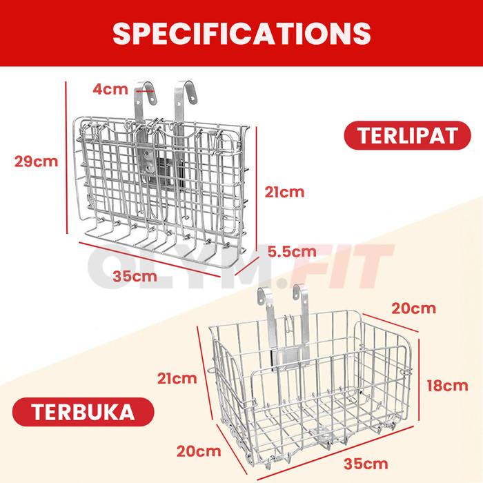 Keranjang Sepeda Lipat Foldable Basket Untuk Sepeda Dewasa MTB Lipat