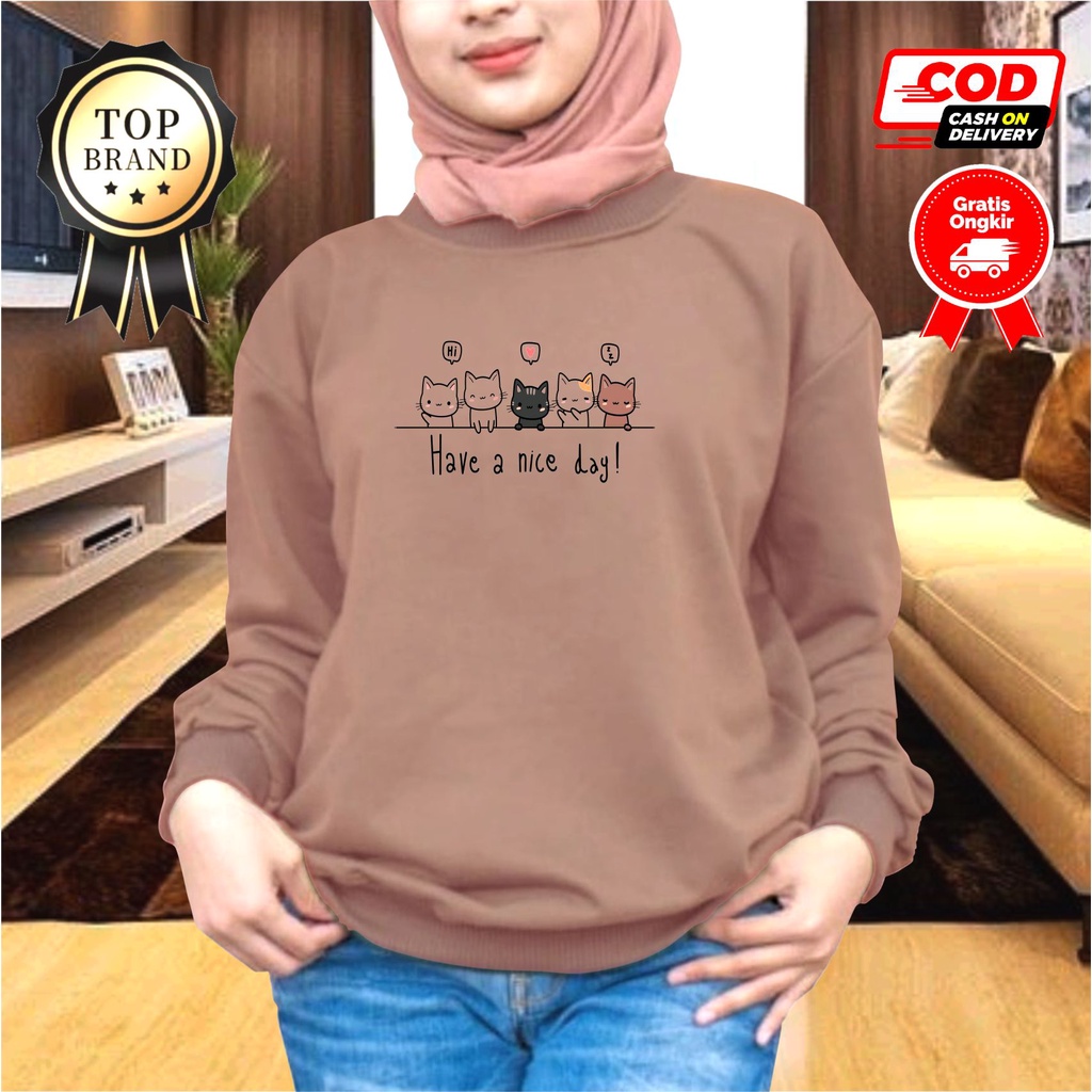 Atasan wanita | Kaos sweatshirt | Kaos lengan panjang | kaos babyterry | ZACKYANG