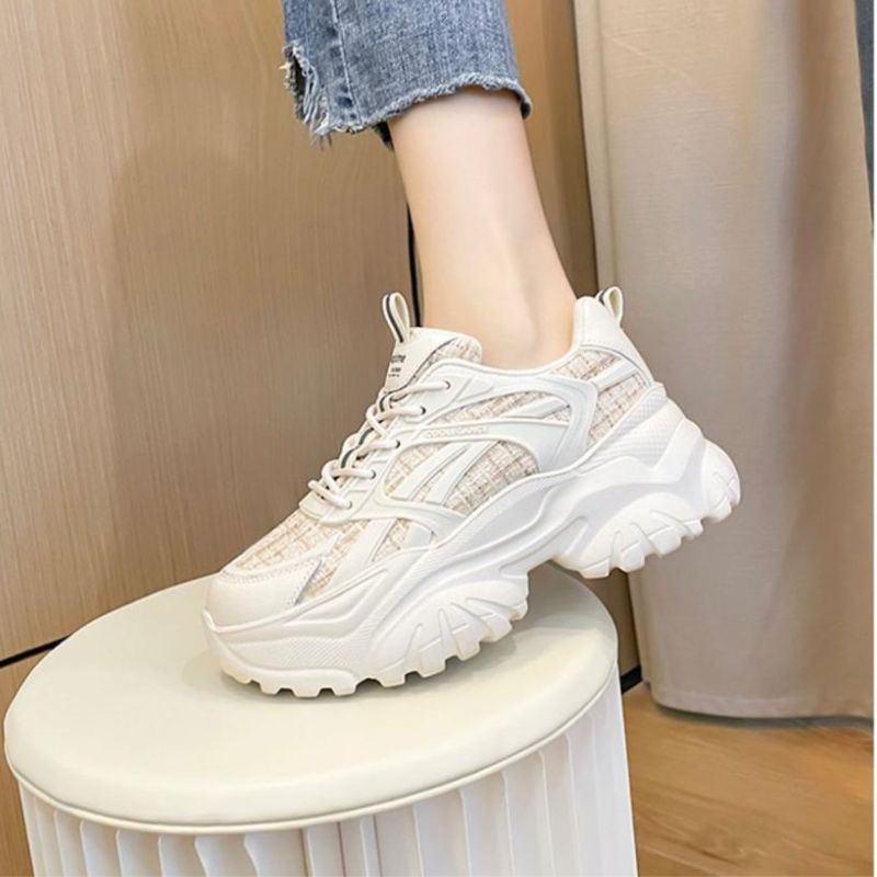 DDS23452 Sepatu Sneakers Wanita Fashion Import GRID Kasual Ready Jakarta Bisa COD (NO BOX)