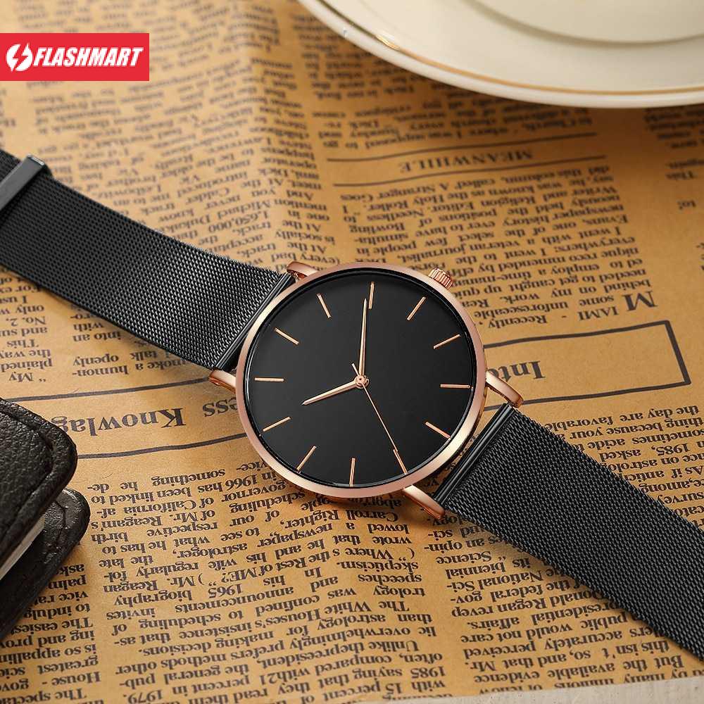 Flashmart Jam Tangan Kasual Pria Milanese Stainless Steel - 3294