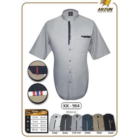Terbaru Dan Terlaris Koko Pria Moderen Original Arzun. Koko Warna Premium Lengan Pendek Lengan Panja