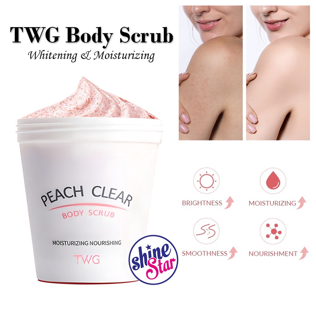 TWG Peach Clear Body Scrub Pembersih Kulit Persik Pemutih Kulit