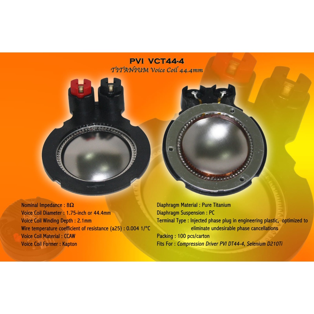 SPUL SPOL SPOOL TWEETER PVI V44-4 TI