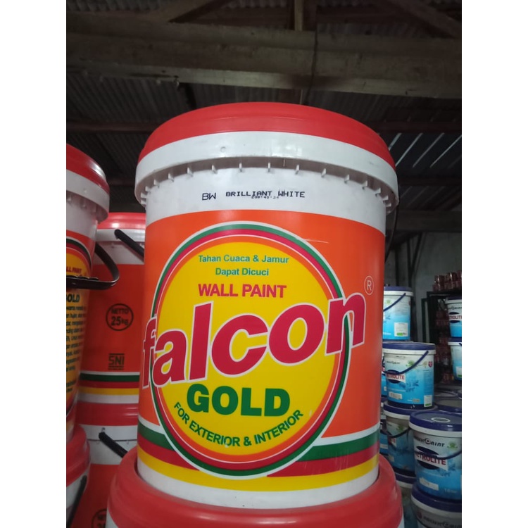 CAT FALCON GOLD 25 KG CAN DINDING CAT TEMBOK FALCON Cat Tembok Falcon Gold / Cat tembok ukuran 25kg 