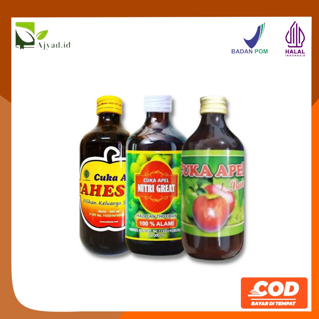 

Cuka Apel Batu Organik | Cuka Apel Nutri Great | Cuka Apel Kita | Tahesta | Tahestian | Royal Sultan | Mampu Mengatasi Gangguan Maag - 300 ml - Untuk Kesehatan - Original Product