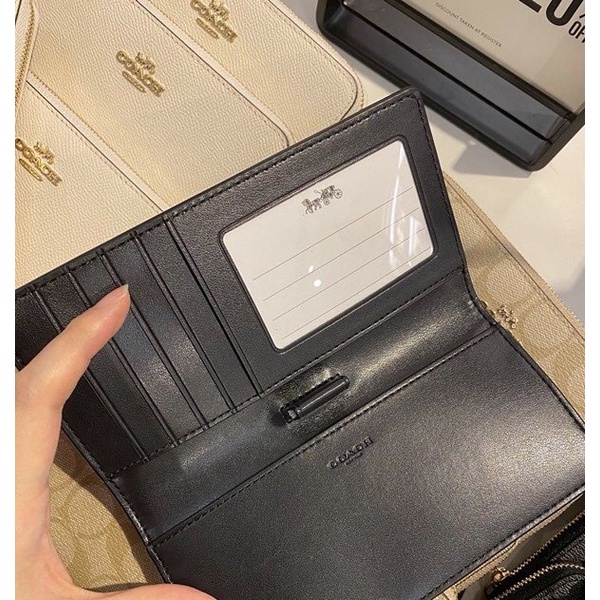 Coach Bifold Wallet In Signature Canvas Coach Women Bags Coach Wallets Coach Bifold Wallets Dompet Panjang Long Wallets