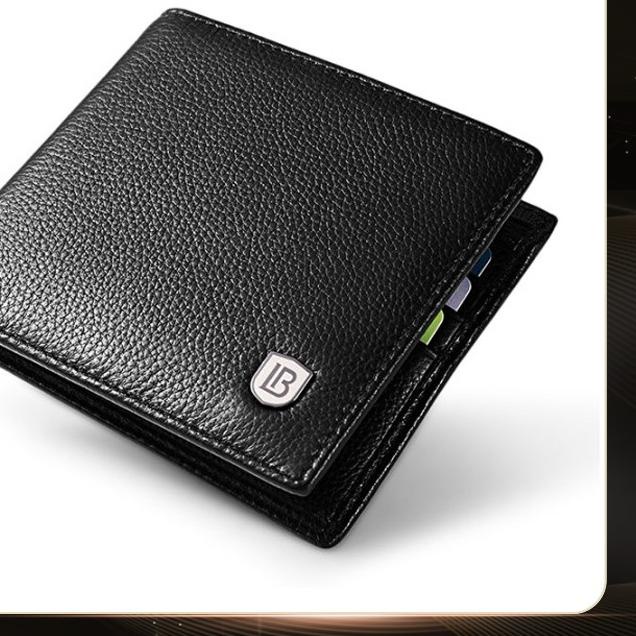 ✻ BOSTANTEN Dompet Pria Model Lipat Bahan Kulit PU Hitam/Coklat ✾