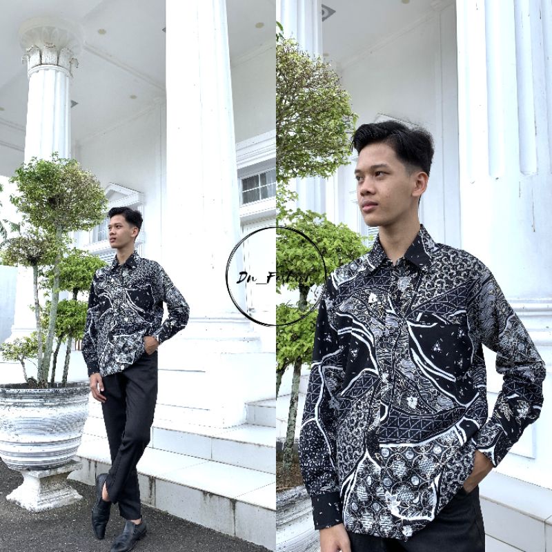 COD//KEMEJA BATIK//KEMEJA LENGAN PANJANG//KEMEJA COUPLE HITAM, PUTIH//TERLARIS