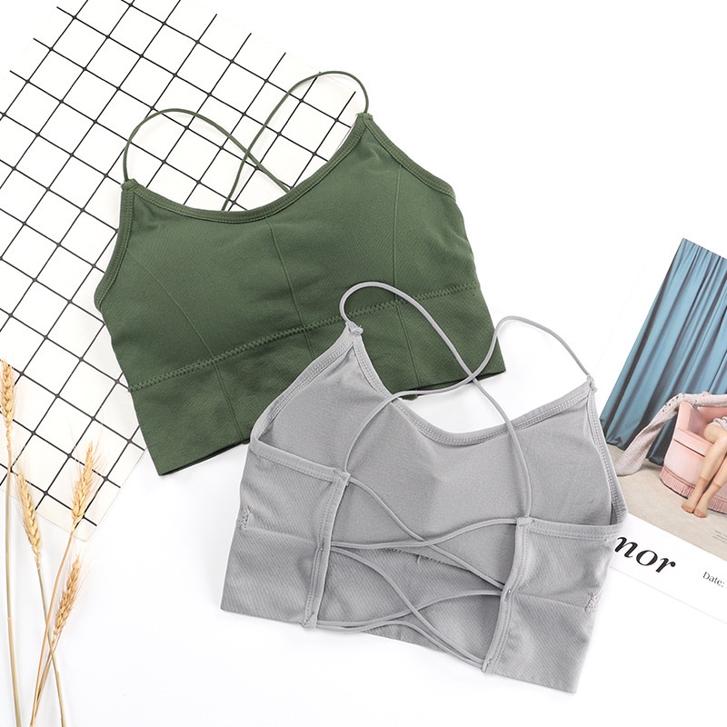 MMM Bra Wanita Korea Fashion 6668 BH Crop Top Ala Korea Pakaian Dalam Wanita Bra Fashion Tali Silang Kecil Cup Import