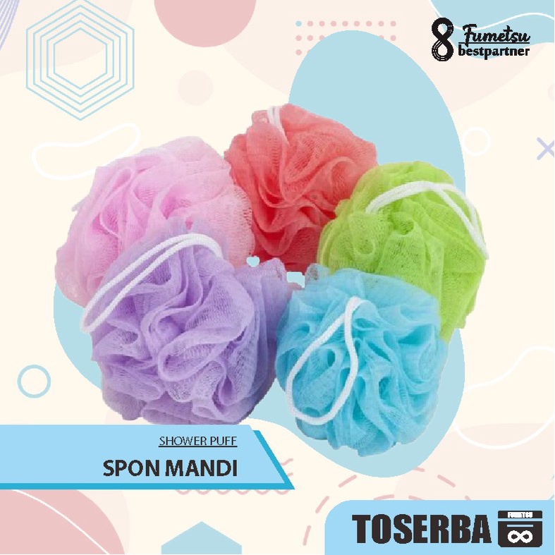 Shower Puff Shower Mandi / Busa Mandi Spons Warna Random