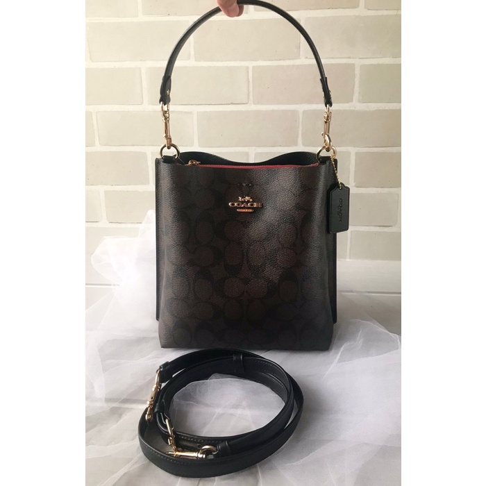 Terlaris Ca582 Coach Signature Mollie Bucket 22. Warna Brown/Black