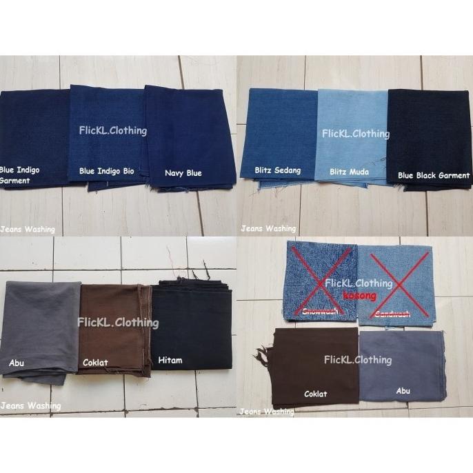 Bahan Kain Jeans Wash Stretch Jeans Wash Non Stretch Washing 1.5 M