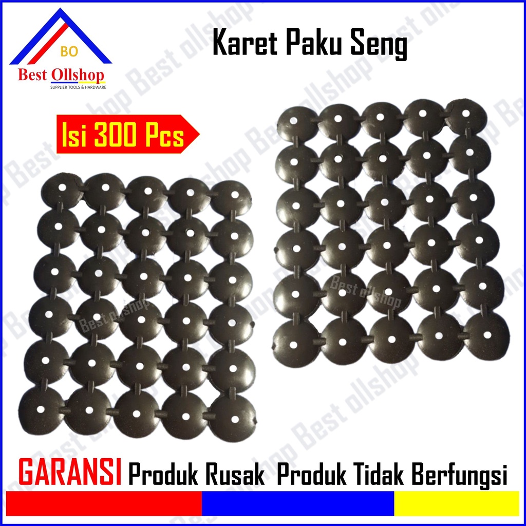 Karet Paku Payung Skrup Asbes Seng Hitam / Karet Tatakan Paku Seng Asbes 10 Pack 300 pcs Termurah